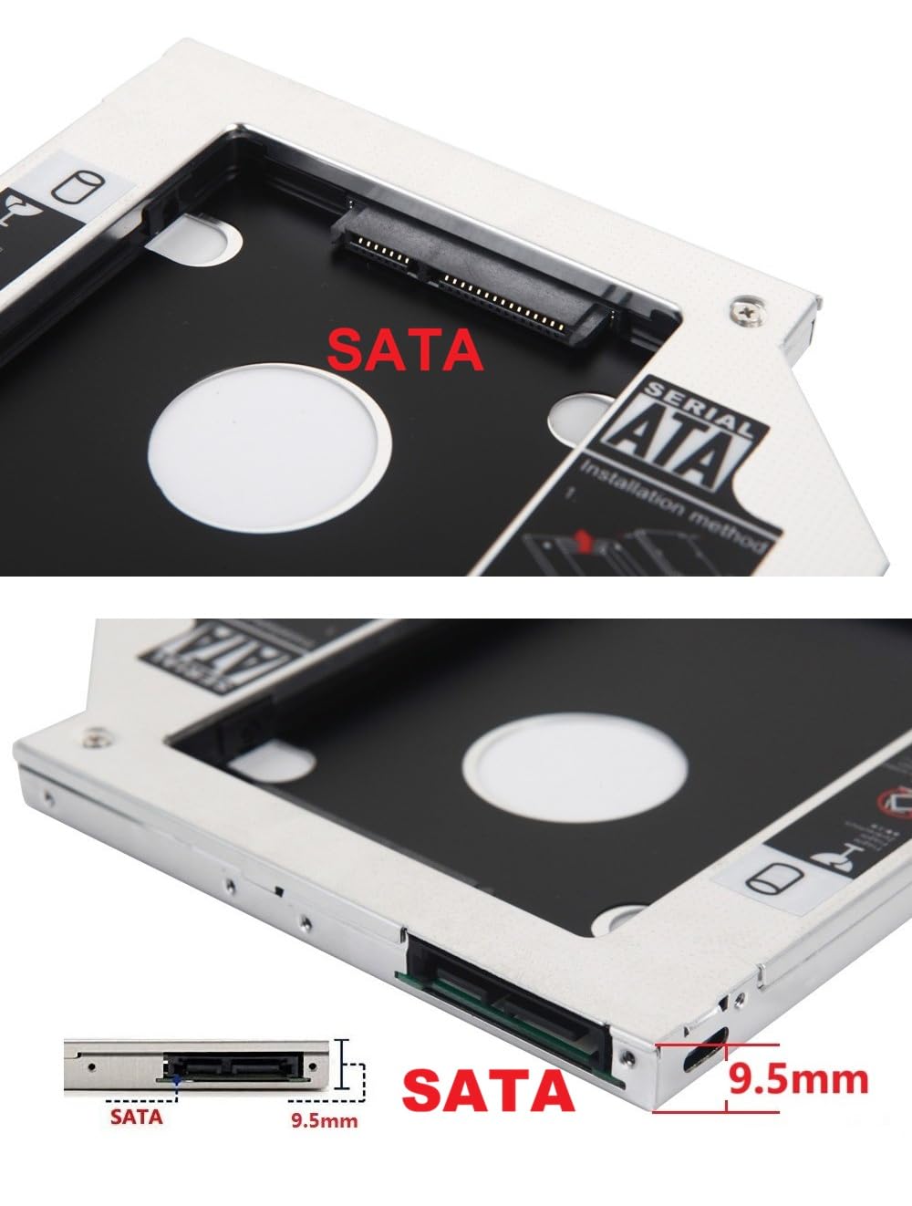 2nd HDD SSD Hard Drive Optical Bay Frame Caddy Frame Tray for Lenovo ThinkPad E570c E570 E575 only