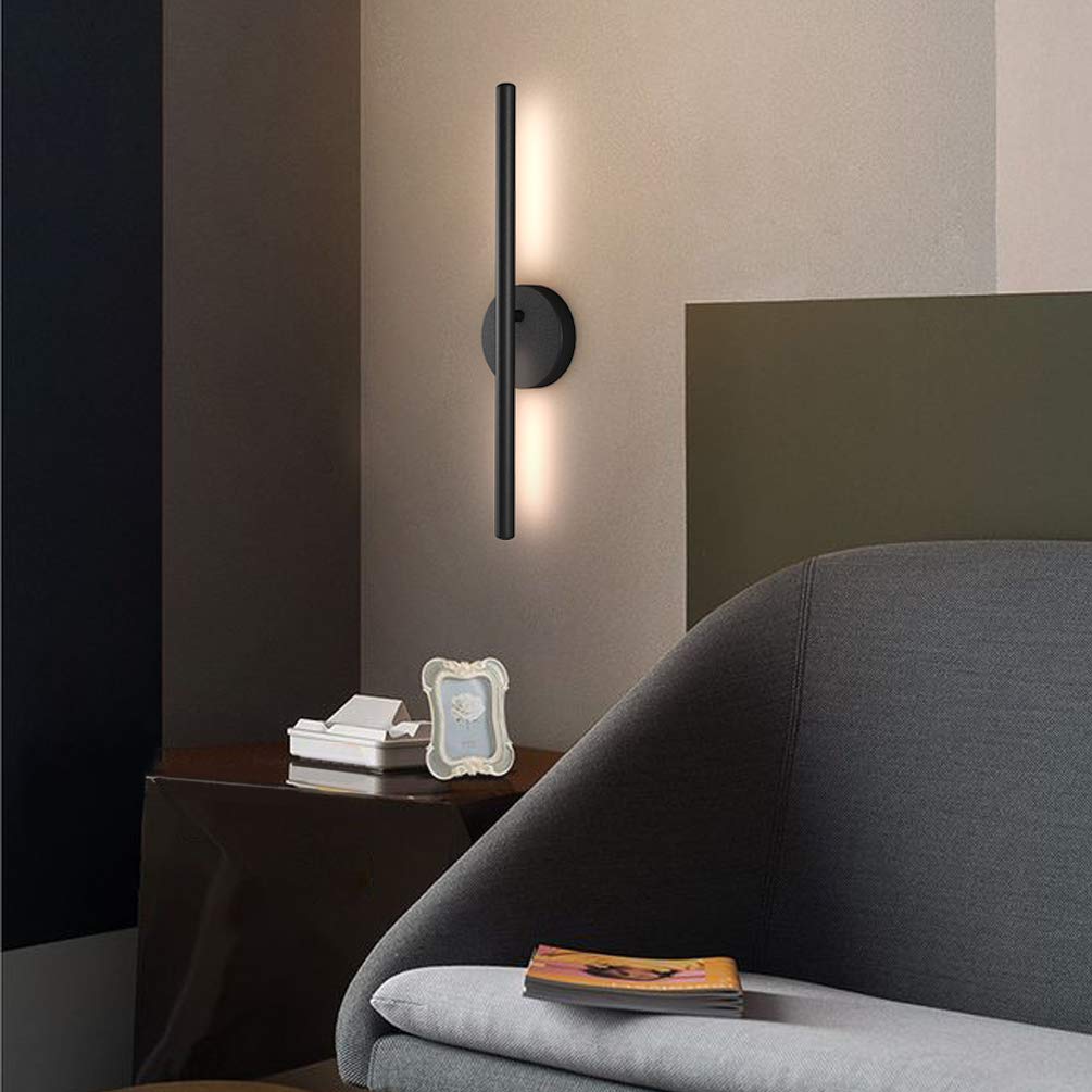 Aipsun Black Wall Sconce Rotatable 360° LED Black Wall Light Fixture for Bedroom Living Room Hotel Hallway Corridor Warm White 3000K