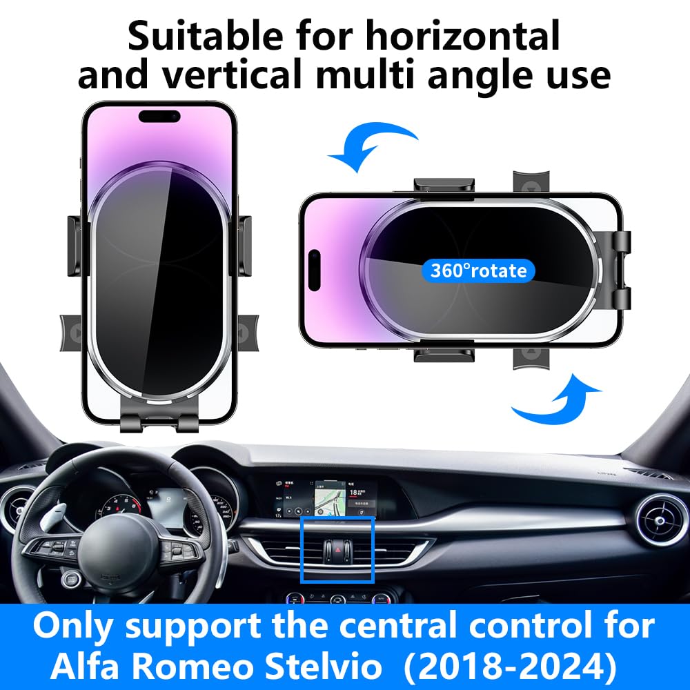 Car Phone Holder for Alfa Romeo Stelvio 2018 2019 2020 2021 2022 2023 2024 2025 2026 Auto Accessories Navigation Bracket Interior Decoration Dashboard