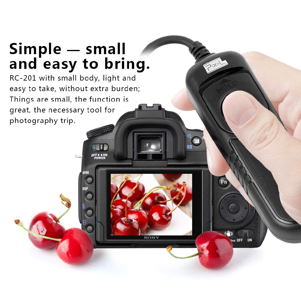 Pixel RC201 Remote Shutter Switch N3 Shutter Release Cable for Canon EOS Cameras with Screen Cleaning Cloth, Replaces Canon RS-80N3