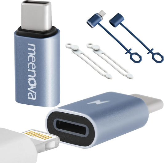 Meenova 60W Lightning to USB C Adapter for iPhone 16 15 Pro Max Plus, S24, Type C Charging Converter, iPhone Lightning to USB-C Adaptor Not…