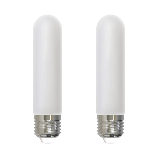 Bulbrite 776781 5W LED T9 5" Filament Bulb, E26 Base, Dimmable 2700K, Frost (2 Pack)