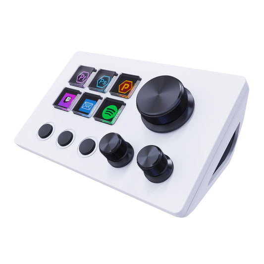 ActionRing Streaming Macro Keypad, Stream Controller Deck, Gaming Shortcut Keyboard, with 6 Customizable LCD Shortcut Keys, 3 Buttons and 3 Dials