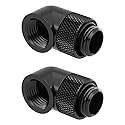 dracaena.io 2 Pack G1/4" 90° Rotary 360° Swivel Fitting, Male to Female Extender Adapter for PC Water Cooling Loop, Computer Liquid Cooling Fittings