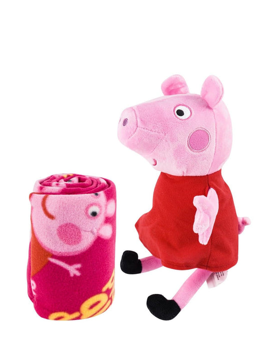 NORTHWEST Peppa Pig Travel Set - 2 Piece Kids Travel Set Includes Blanket 40" X 50" & Plush