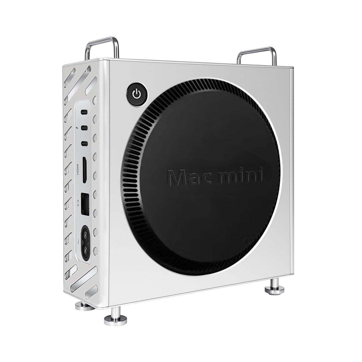 Aluminum Stand for Mac mini M4/M4 Pro (2024) - Premium Vertical Mount | Secure Holder | Enhanced Cooling | Space Saving Desktop Design (Silver)