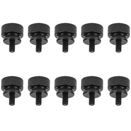 HELIFOUNER 10 Pieces 6-32 Thread, Black Color Anodized Aluminum Computer Case Thumbscrews, Thumb Screws for Computer Case/Cover/Power Supply/Hard