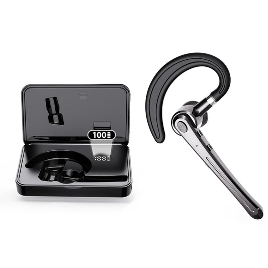 Bluetooth Headset,Wireless Bluetooth Earpiece with 800mAh Charging Case 80 Hours Talking Time Built-in CVC8.0 Dual-Mic Active Noise Cancelling V5.1