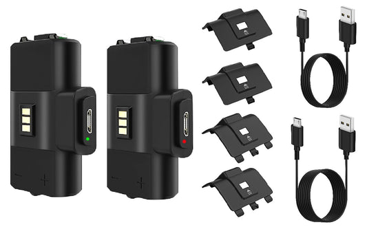 2X Pack Rechargeable Fast Charge Battery Charger Kit + 4X Cover for Xbox Controllers Xbox Series S/X Xbox 1 One S/One X/One Elite Wireless Remote