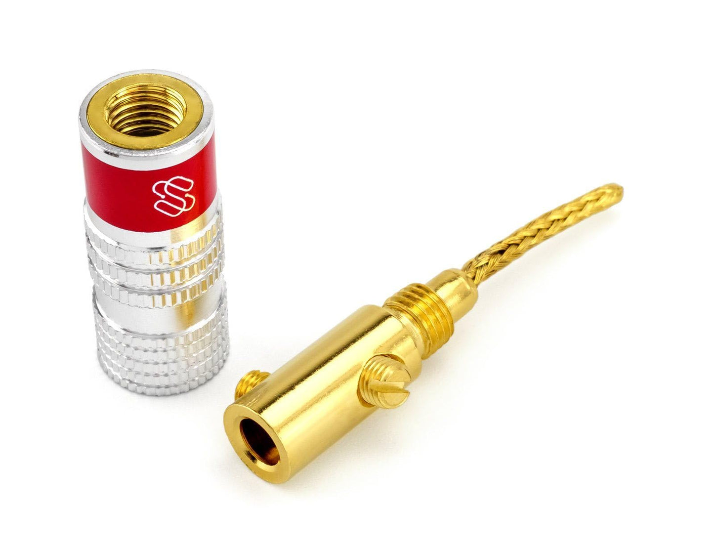 Sewell Silverback Flex Pin Connectors for Speaker Wire, for Spring-Loaded inputs, 6 Pairs - 2025 Update