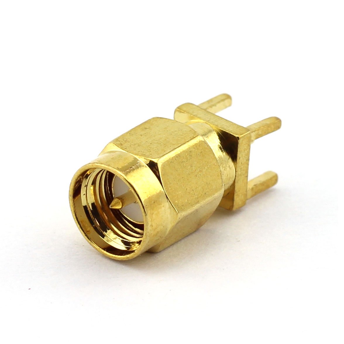 DGZZI 5-Pack SMA Male RF Coaxial Adapter 4 Pins Square Stand Straight Connector PCB Panel Mount Plug Jack Connector
