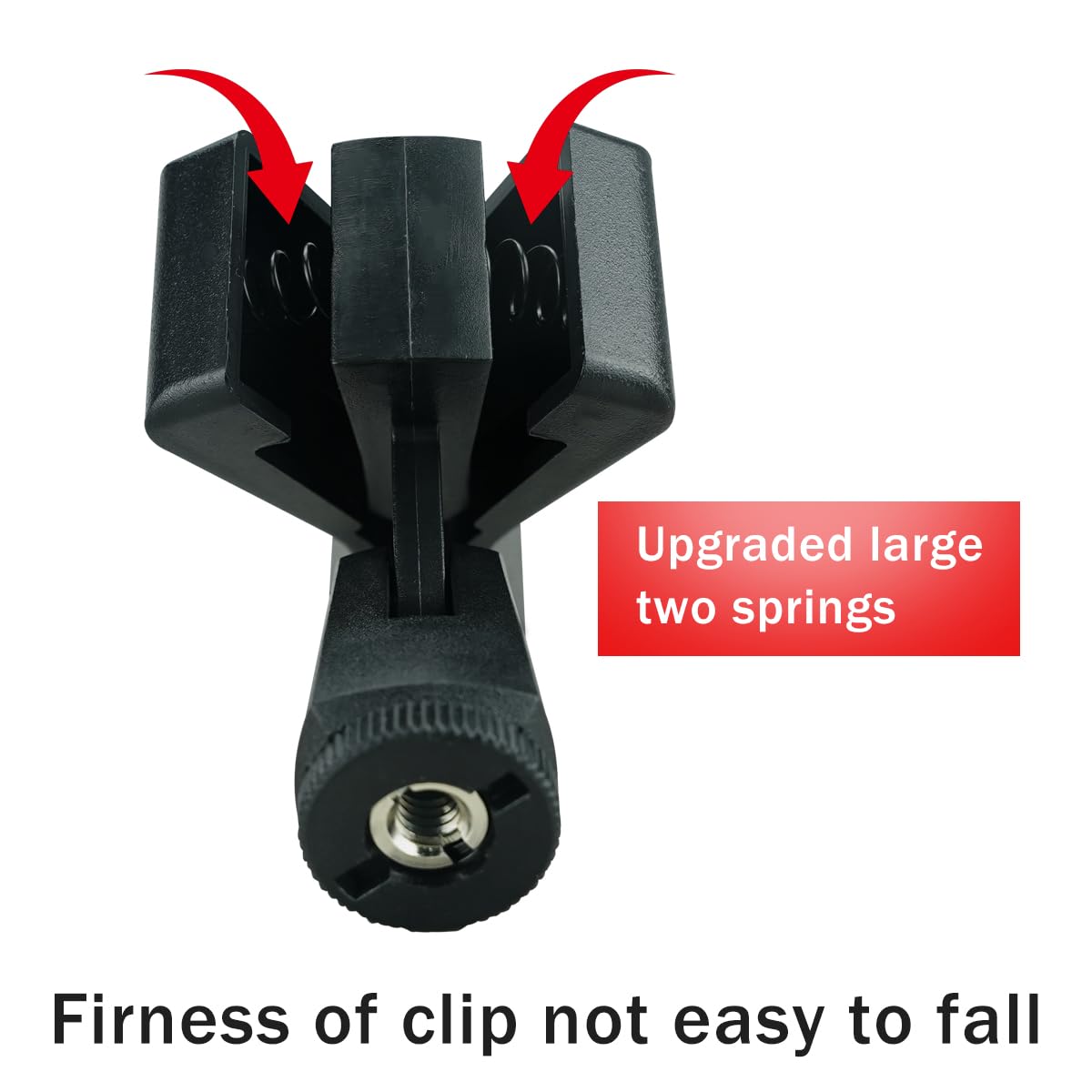 Mic Clips for Stands Set Trumpet 360 degree Wireless MicClamp for Mic Stands Accessories 1/4-inch Mount Black 2 Pieces