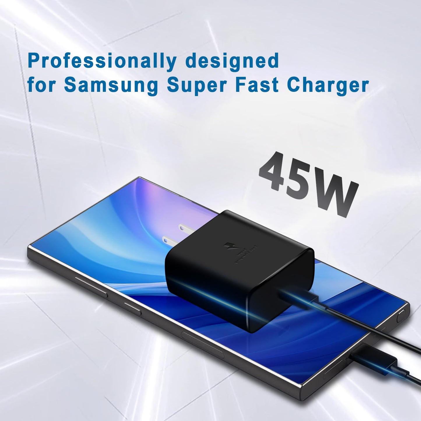 45W Super Fast USB C Charger[2 Pack],45 Watt Type C Charger Wall Charging Block with 2X 6ft Cable for Sam Sung Galaxy S24/S23 Ultra/S23+/S22