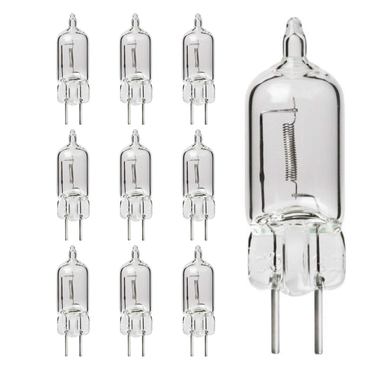 GoodBulb 5 Watt JC Light Bulb 5W G4 Base 6V High Output Halogen Light 3000K Soft White & Clear Finish 2000 Life Hours 10 Pack