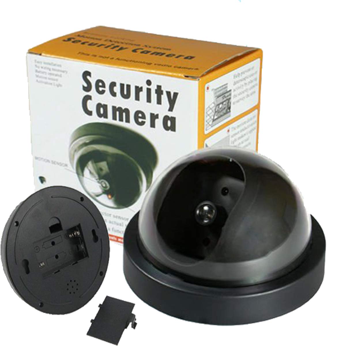 hosecurity (4 Pack Dummy Security Camera, Fake Security Dome Camera with Realistic Look, One Flash Red LED Light for Indoor and Outdoor Use