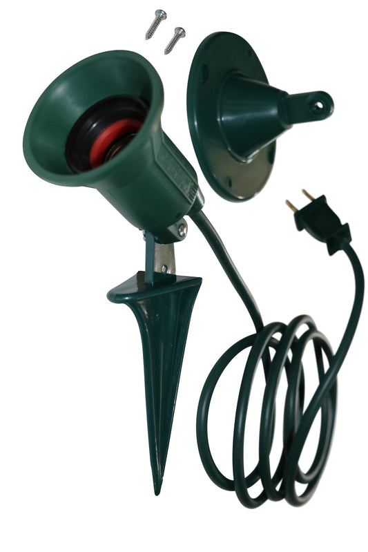 Dobar Outdoor Spotlight for Christmas Decorations - 6 Ft Plug in Christmas Spot Light - Lawn Flood and Security Lights Fixture with Garden Stake