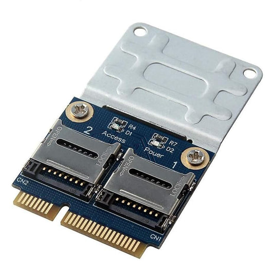 Sintech Dual Micro SDXC SDHC SD to Mini PCI-e Adapter Card with Half Bracket