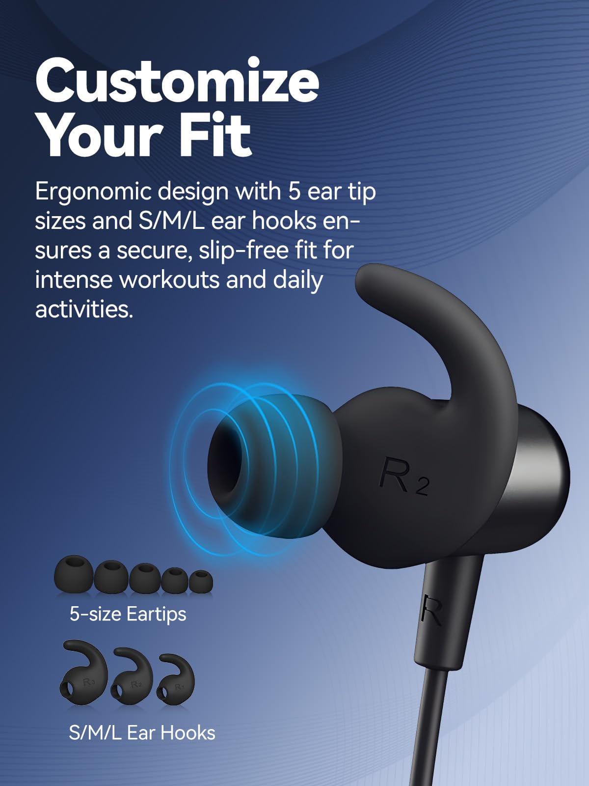 YADGS Bluetooth Headphones, Wireless Earbuds for Sports, IPX6 Sweat-Proof Neckband Headphones for Running Workouts, Magnetic in-Ear Earphones…