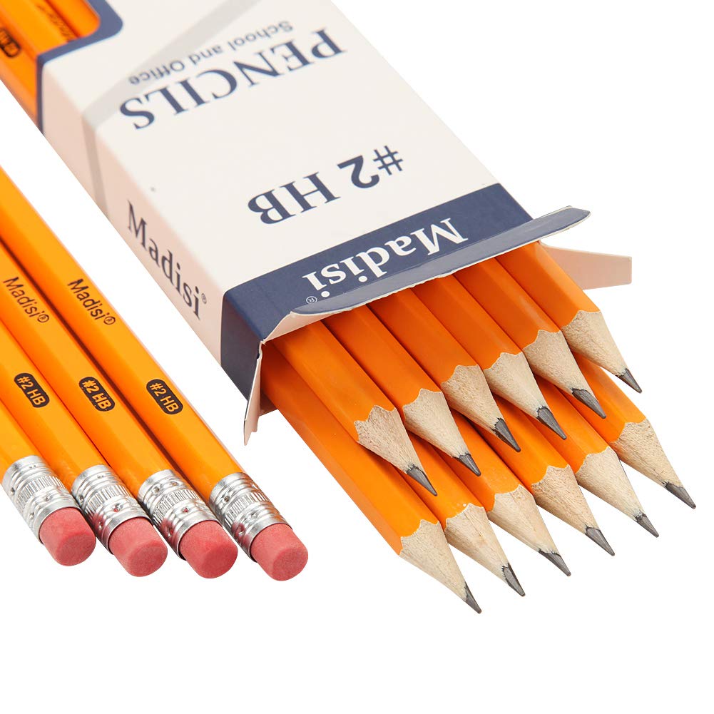 Madisi Wood-Cased #2 HB Pencils Bulk, 192 Count, Pre-sharpened