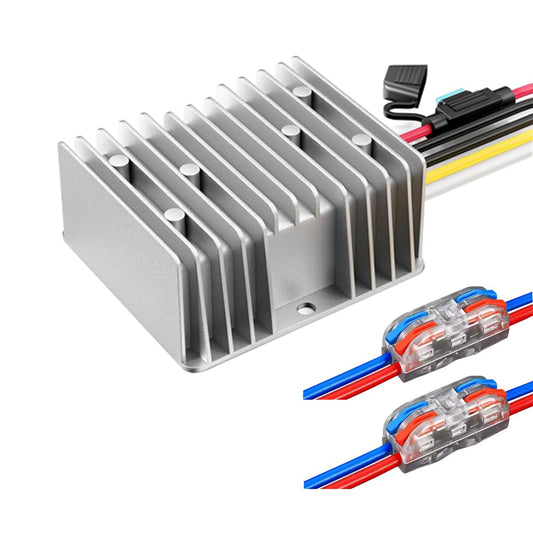 18V 24V 36V 48V to 12V Converter Golf Cart Voltage Reducer Regulator Waterproof with Fuse (17V-55V to 12V 20A 240W)