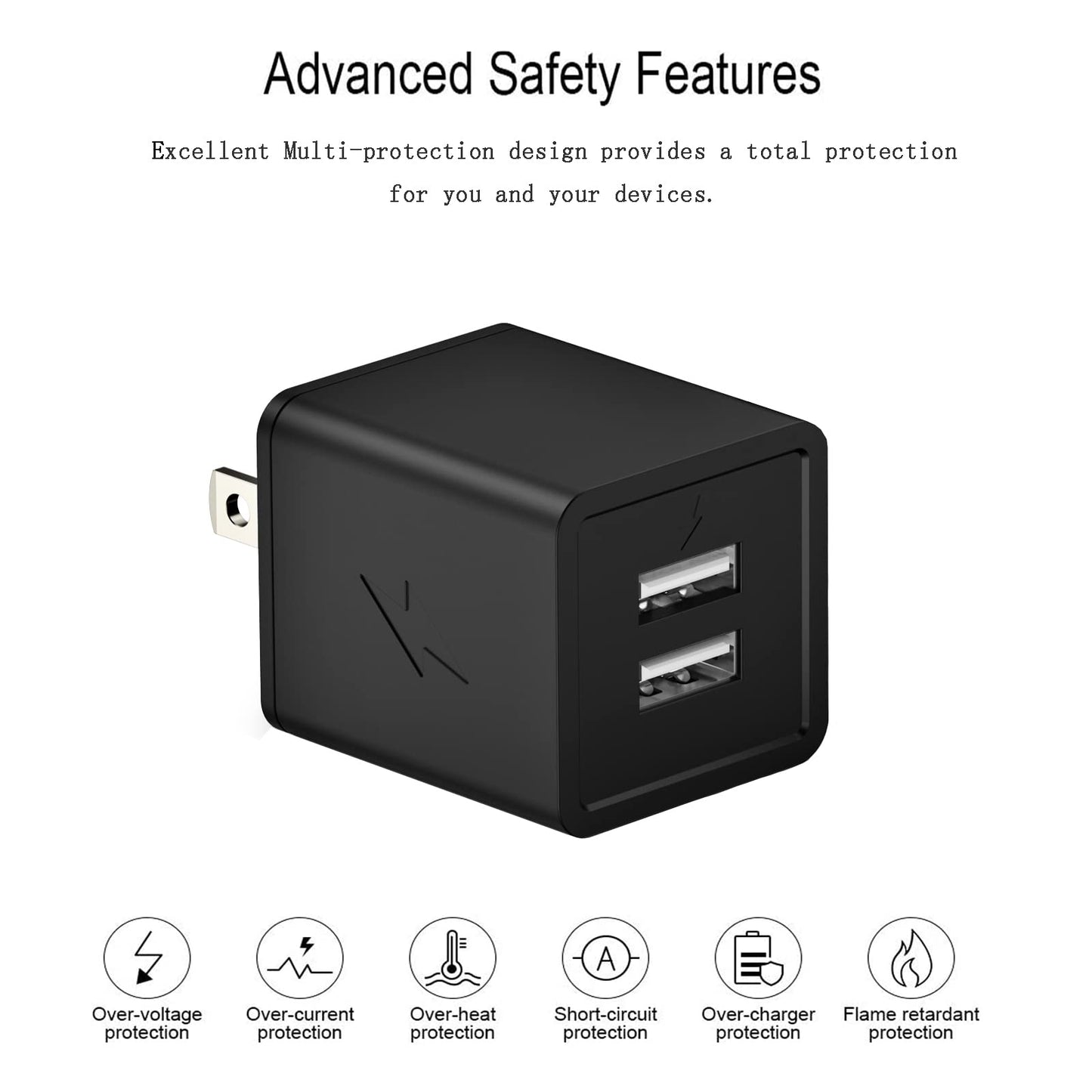 [Apple MFi Certified]iPhone Charger,Dual Port USB Wall Adapter i Phone Charger Block 2.1A 2Pack 6FT Fast Nylon Braided Data Sync Apple Fast Charging…