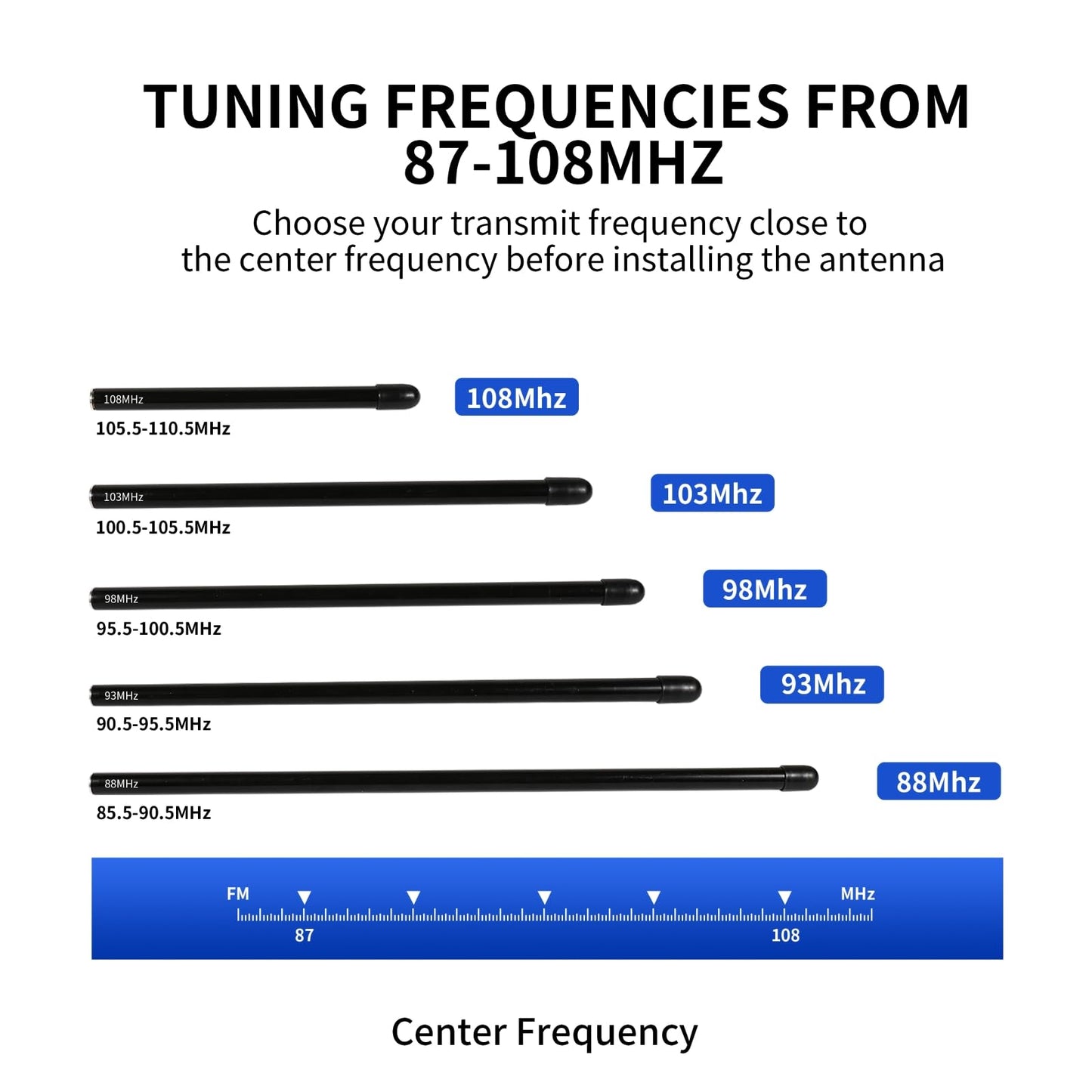 FMUSER GP100 1/4 Wave Outdoor FM Transmitter Antenna (88-108MHz), Professional Ground Plane Antenna for 0.5W-100W Broadcast Transmitters, Waterproof