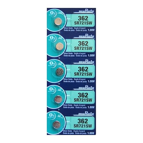 Murata 362 Battery SR721SW 1.55V Silver Oxide Watch Button Cell (5 Batteries)