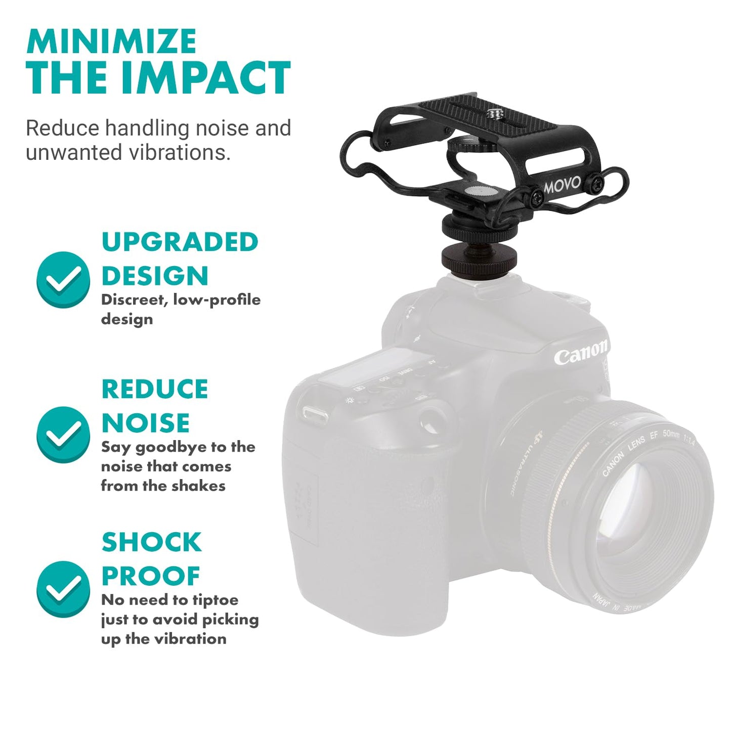Movo SMM5-B Universal Microphone and Portable Recorder Shock Mount - Fits the Zoom H1n, H2n, H4n, H5, H6, Tascam DR-40x, DR-05x, DR-07x and others