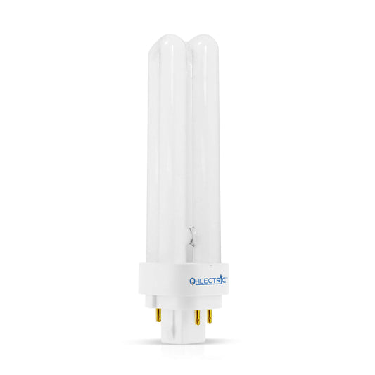 OHLECTRIC 18-watt Fluorescent Lamps with End-of-Life Protection - G24q-2 Base Light Bulb - Double Tube Compact Fluorescent Lamps - 12,000 Hours