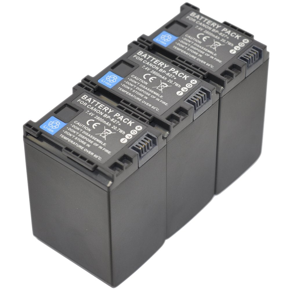 BTBAI Compatible bp-827 Battery for bp-809 bp-819 Digital Camera Video Camcorder (3X Battery)