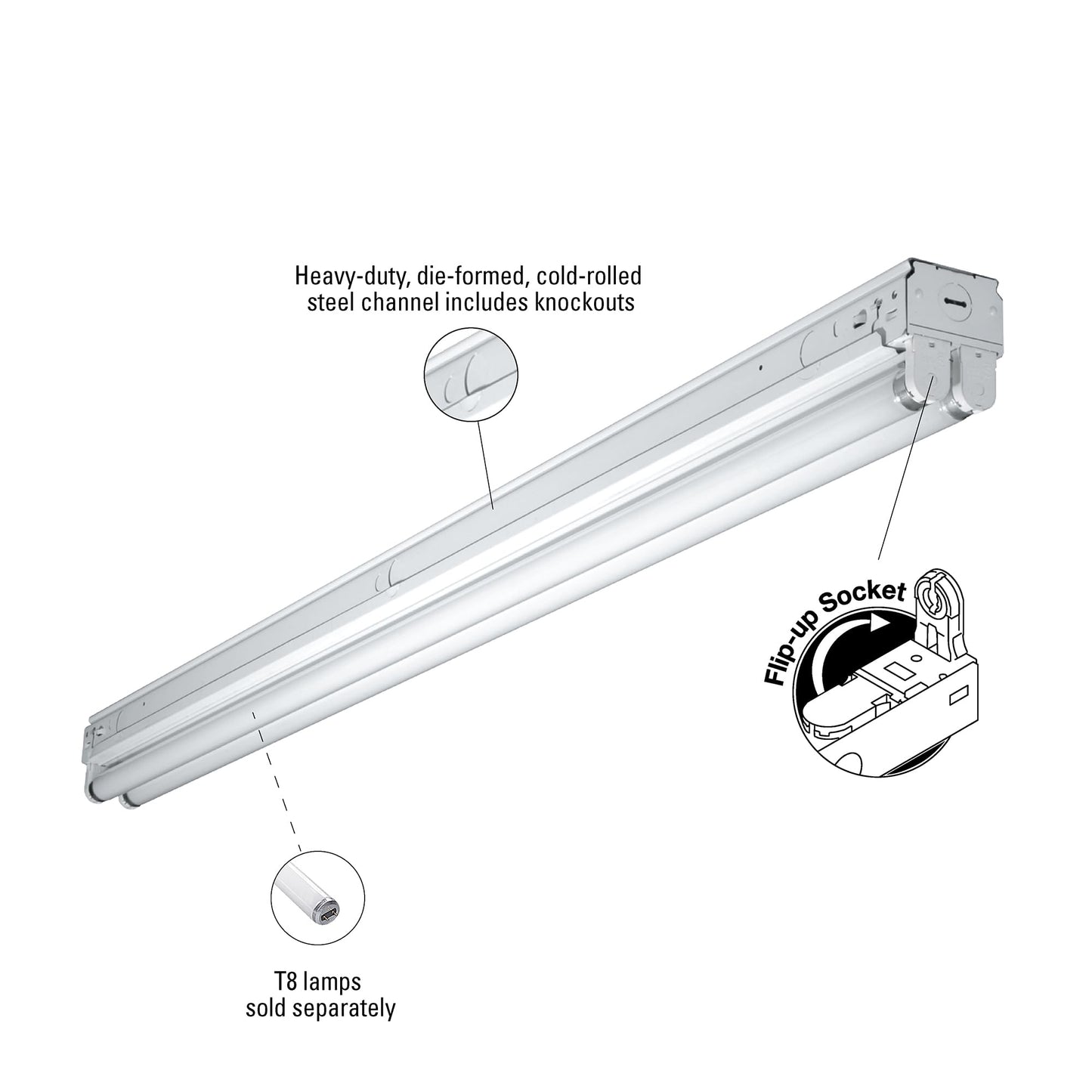 COOPER LIGHTING SNF232RC 4' 2 Lamp T8 Residential Light