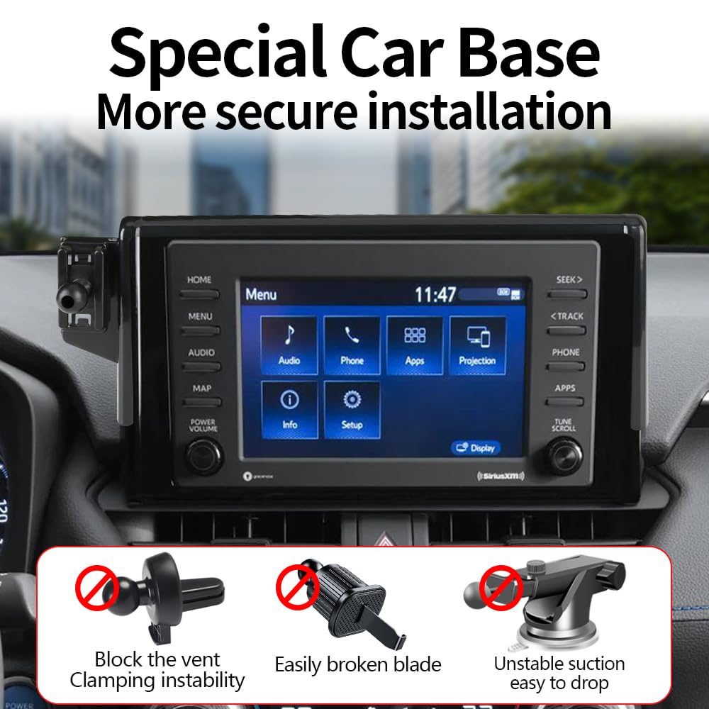 YEGZA Car Phone Holder for 2019-2025 Toyota RAV4 LX XLE?2019-2025 Hybrid LE XLE SE Woodland XLE, Prime SE Auto Accessories Navigation Bracket Interior