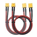 2pcs Amass XT30 U-F/M Male to Female Plug Extension Cable Lead Silicone Wire 16AWG Lithium Battery Plug Connector