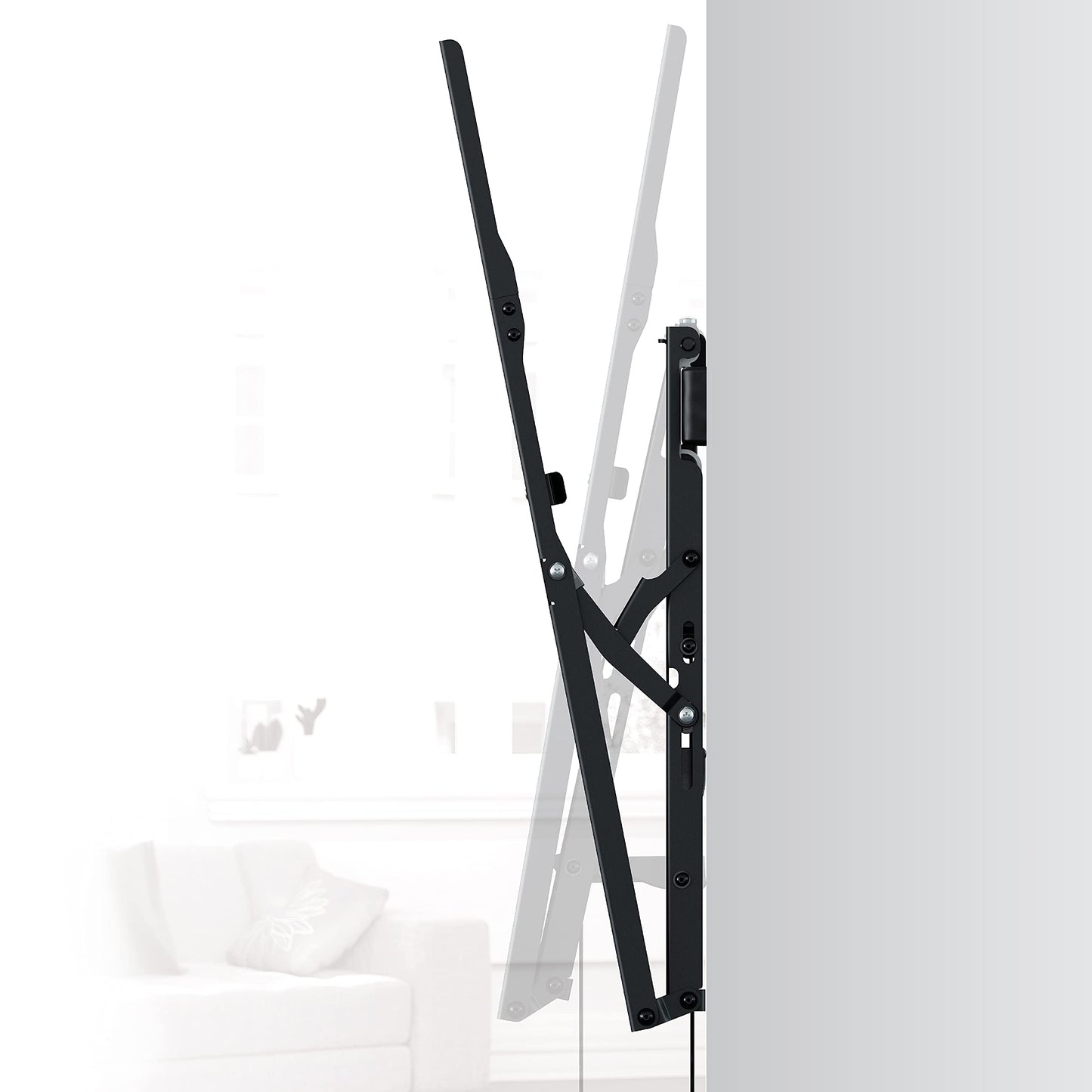 AVF JXPL601-A Super Slim TV Wall Mount w Advanced Tilt. Silver, Black. Fits 37", 39", 40", 42" 43", 46", 47", 50", 52", 55", 58", 60", 65", 70", 75"