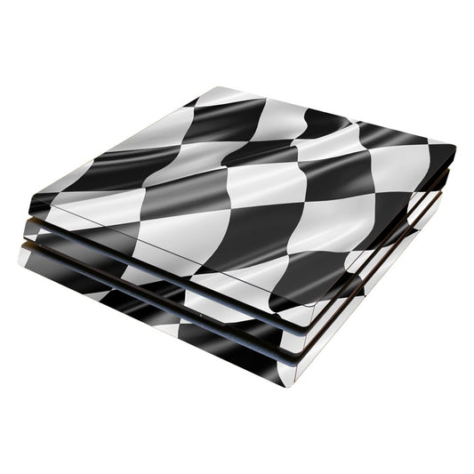 MightySkins Skin Compatible with Sony PS4 Pro Console - Race Flag | Protective, Durable, and Unique Vinyl Decal wrap Cover | Easy to Apply, Remove