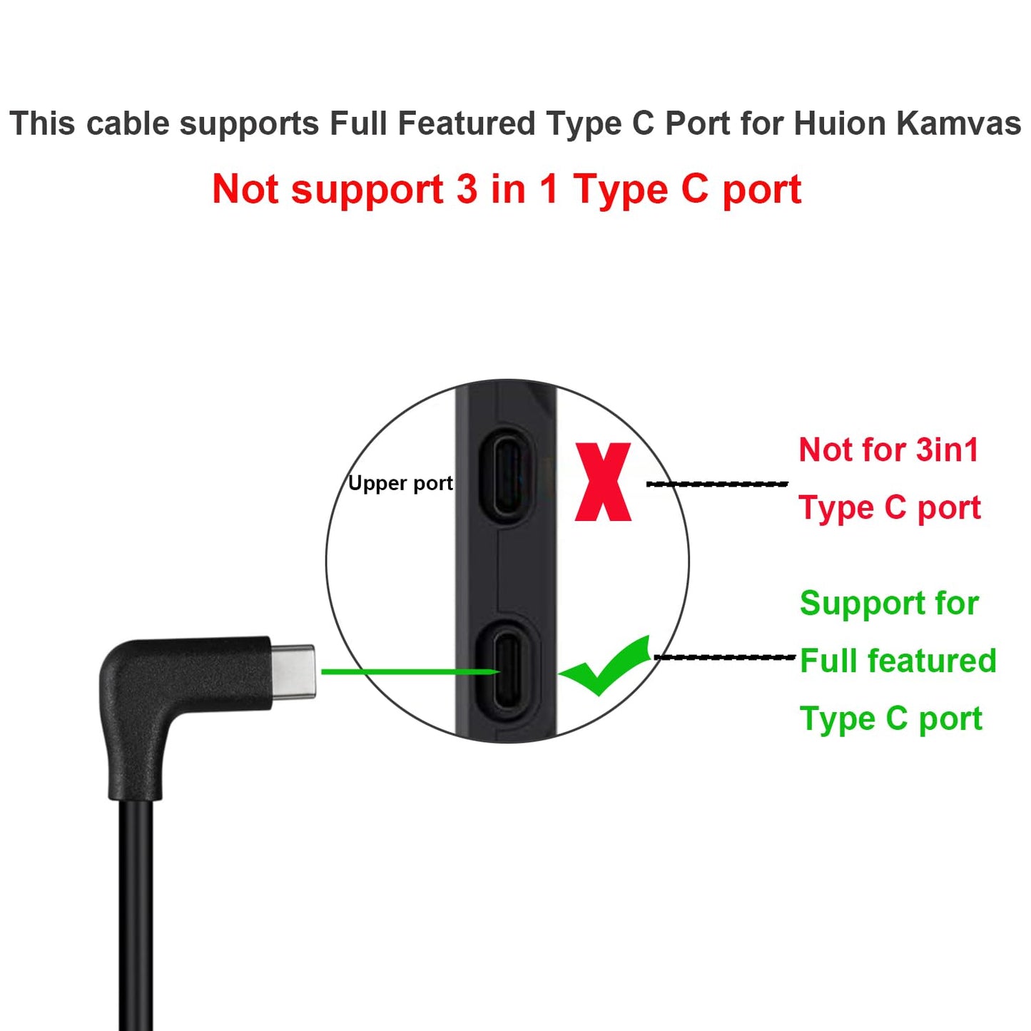 QCEs USB C to USB C 3.1 Gen 2 Cable 6.6Ft, Right Angle Type C Cable 4K Video Display 10Gbps Data Transfer 100W PD Charging Compatible with Huion