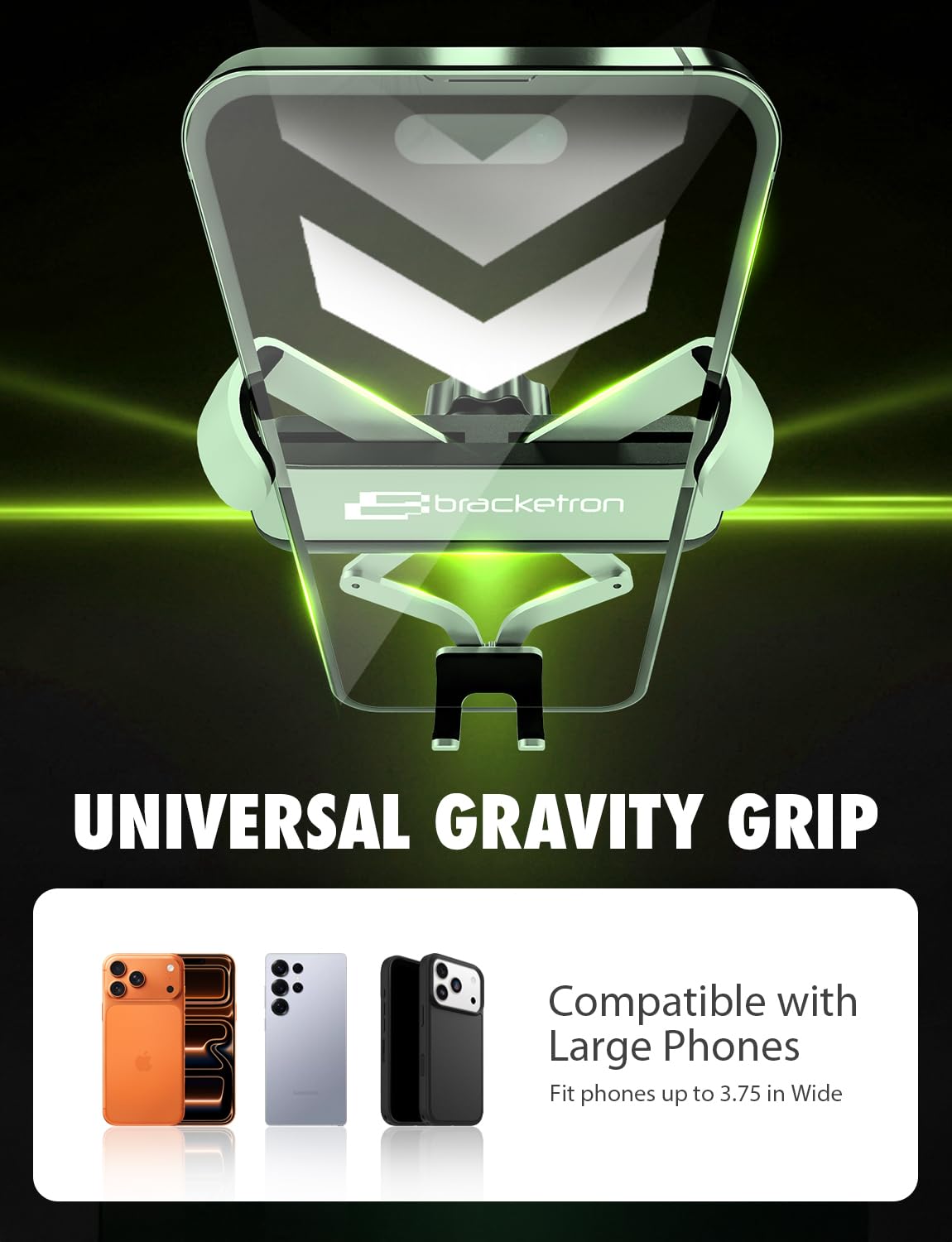 Bracketron AutoGrip Dash & Window Mount- Phone Mount for Car with One-Handed Operation, Universal Cell Phone Holder Car for Dashboard, and Window Fits