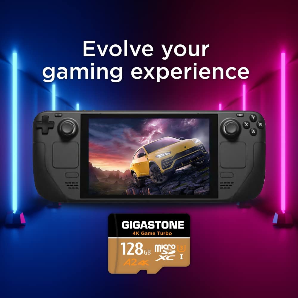 ?5-Years Data Recovery? GIGASTONE 128GB Micro SD Card, 4K Game Turbo, MicroSDXC Memory Card for Nintendo-Switch, GoPro, Action Camera, DJI, UHD Video