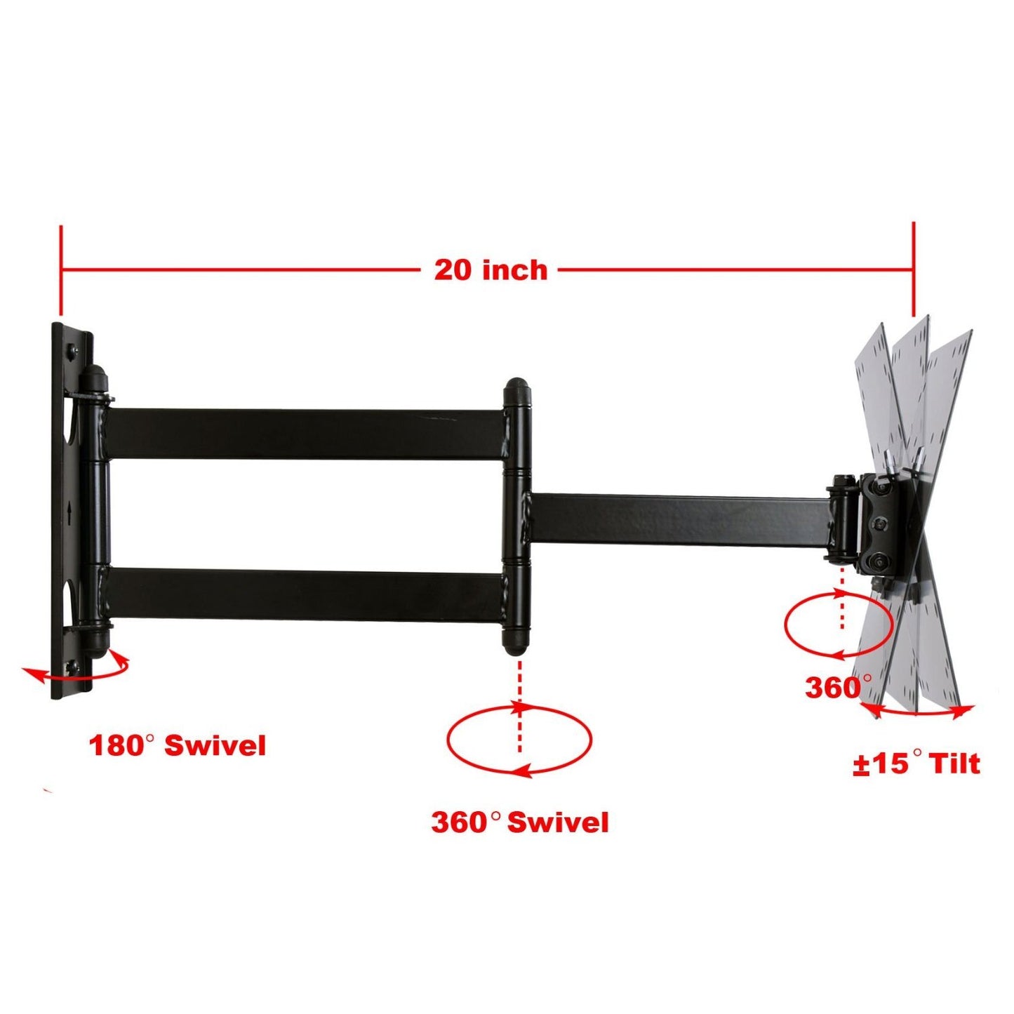 VideoSecu Articulating TV Wall Mount Tilting Swivel LCD LED TV Mount for Dynex Class / 720p LCD LED HDTV DX-26L150A11 DX-26L100A13 DX-32E150A11