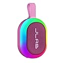 JLab Pop Party Portable Bluetooth Speaker, Mulberry, 8+ Hours of Playtime, IP55 Waterproofing, Detachable Loop Handle, Customizable RGB LED Lighting