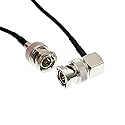 Uonecn MegaFlex HD SDI Cable RG179 BNC Male to Right Angle BNC Cable 75ohm for Blackmagic HyperDeck Shuttle and BMCC BMPC Hyperdeck Cameras 50cm