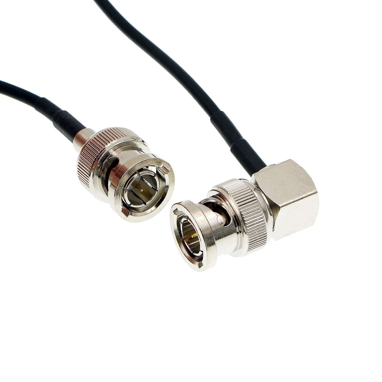 Uonecn MegaFlex HD SDI Cable RG179 BNC Male to Right Angle BNC Cable 75ohm for Blackmagic HyperDeck Shuttle and BMCC BMPC Hyperdeck Cameras 50cm