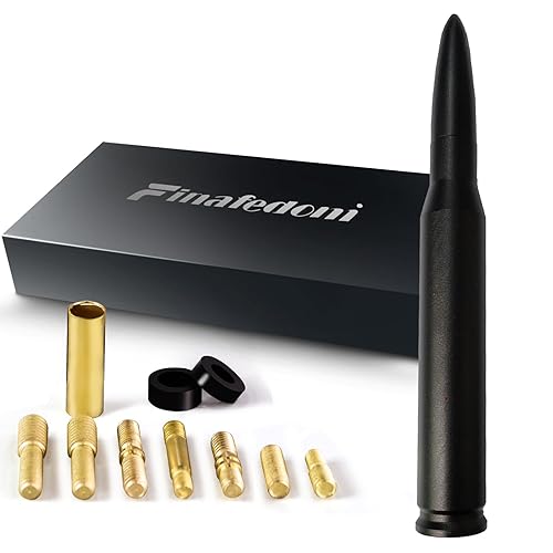 Car Truck Antenna 50 Cal Bullet Antenna Truck Accessories Silverado 1500 F150 F250 F350 Dodge Ram 1500 GMC Sierra 1500 Ranger Short Replacement Black