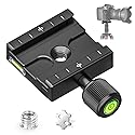 CAVIX QR-50 50mm Quick Release Clamp with 3/8"-1/4" Screw Adapter for Camera Tripod Head Compatible with Arca Swiss Type Plate