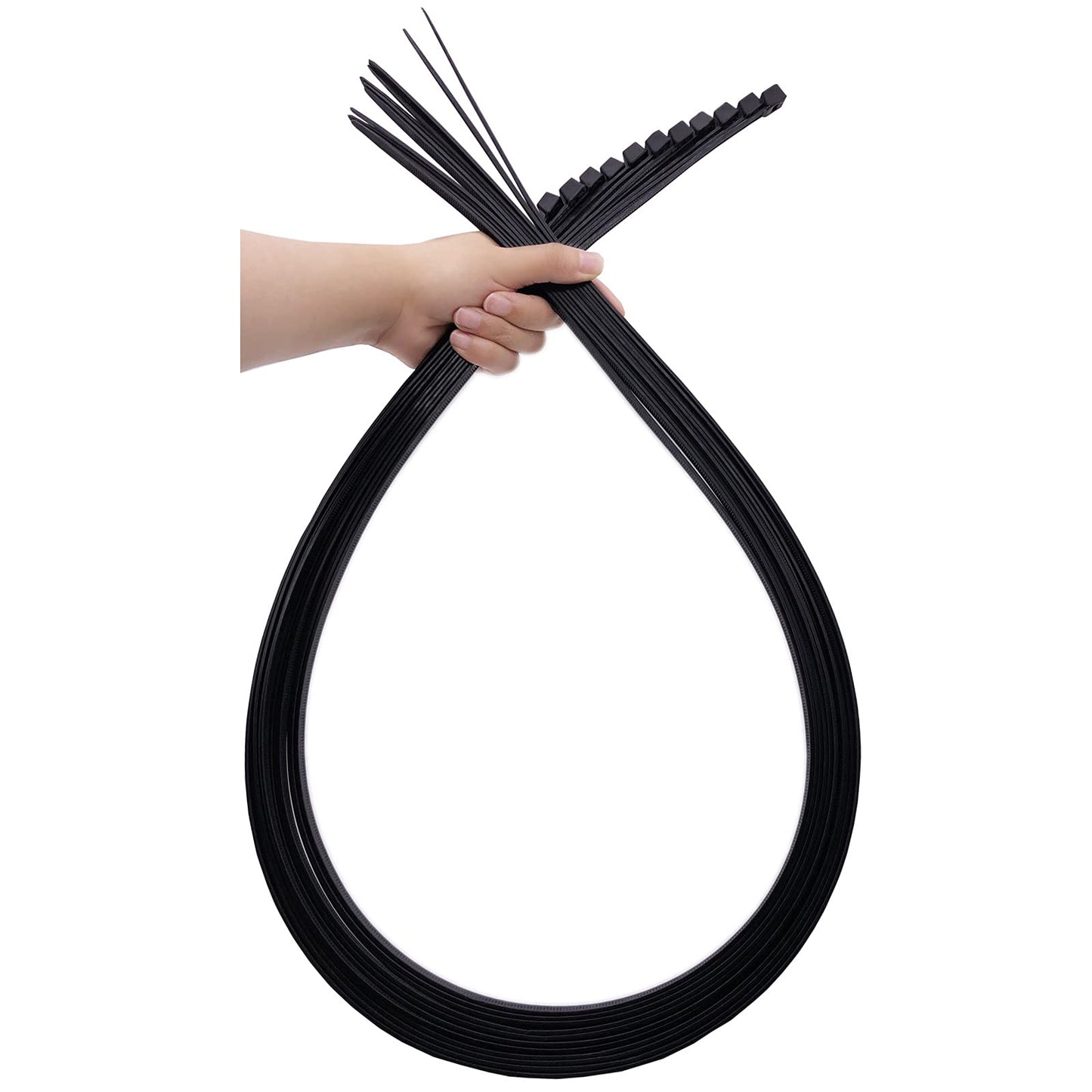 Extra Long Zip Ties Heavy Duty Outdoor, Premium Black Large Zip Ties 48 inch Cable Ties with 175 Pounds Tensile Strength, 12 PCS