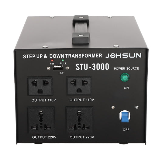 3000W Voltage Converter Transformer 220V-110V 110V-220V Step Up/Down Transformer Converter with Circuit Breaker Protection for Various Electronics