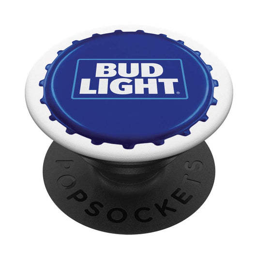 Bud Light White Beer Cap PopSockets Stand for Smartphones & Tablets PopSockets PopGrip: Swappable Grip for Phones & Tablets