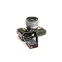 Handmade Handmade Genuine Real Leather Half Camera Case Bag Cover for FUJIFILM X-A5 XA5 Bottom Open Green Color