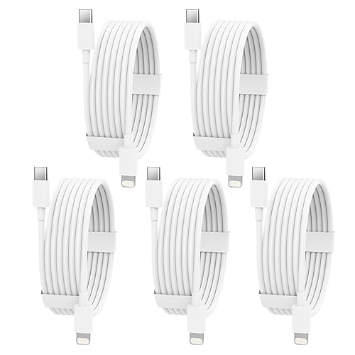 USB C to Lightning Cable 5 Pack 6FT [Apple MFi Certified] iPhone Fast Charger Fast Charging Type c to Lightning Cable for iPhone 14 13 12 11 Pro Max…