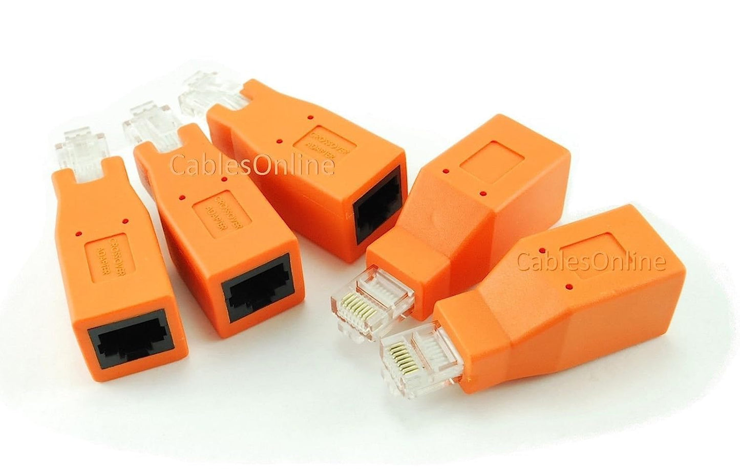CablesOnline 5-Pack Cat6 / Cat5e Ethernet RJ45 Male/Female Crossover Adapter (UX-A11-5)